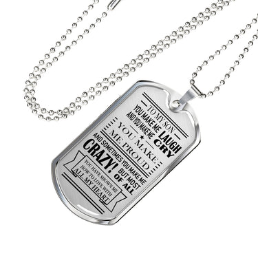 Father Son Quotes Heart Necklace From Father Christmas Gifts, Birthday Gift Idea